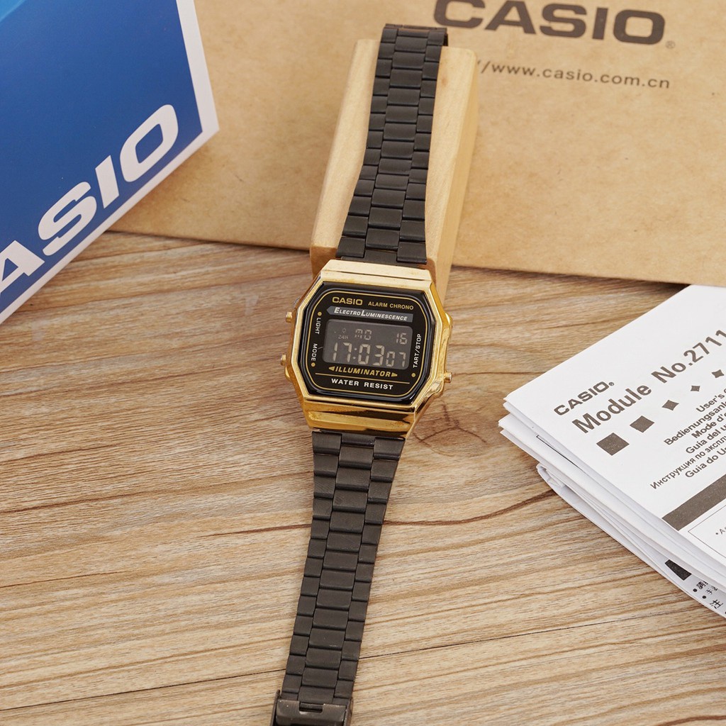 Watches✎[JAY.CO] Casio Watch black gold vintage oem waterproof digital #CA168 | Shopee Philippines