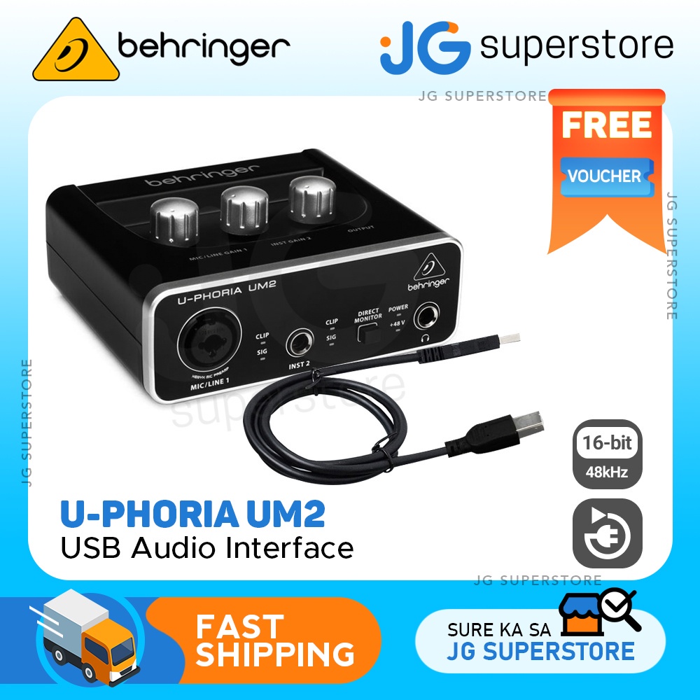 Behringer UPhoria UM2 Audiophile 2Channel USB Audio Interface with