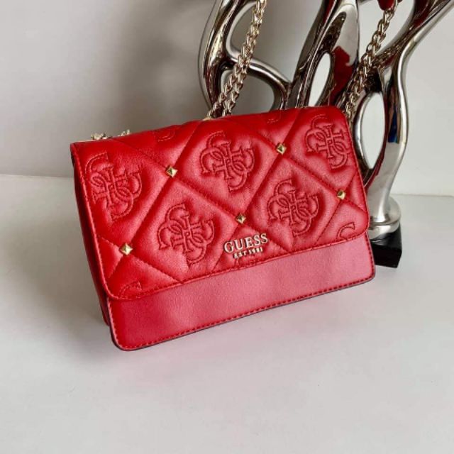 guess red sling bag