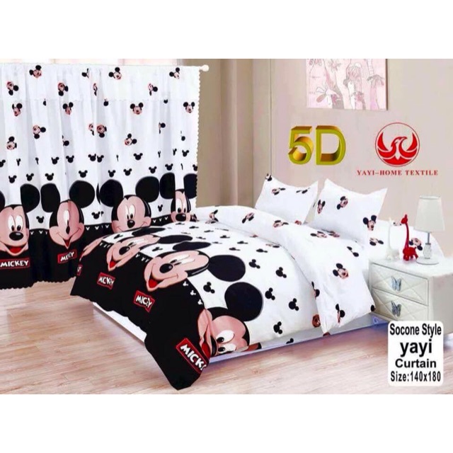 Mickey Mouse Minnie Mouse Bedsheet Set
