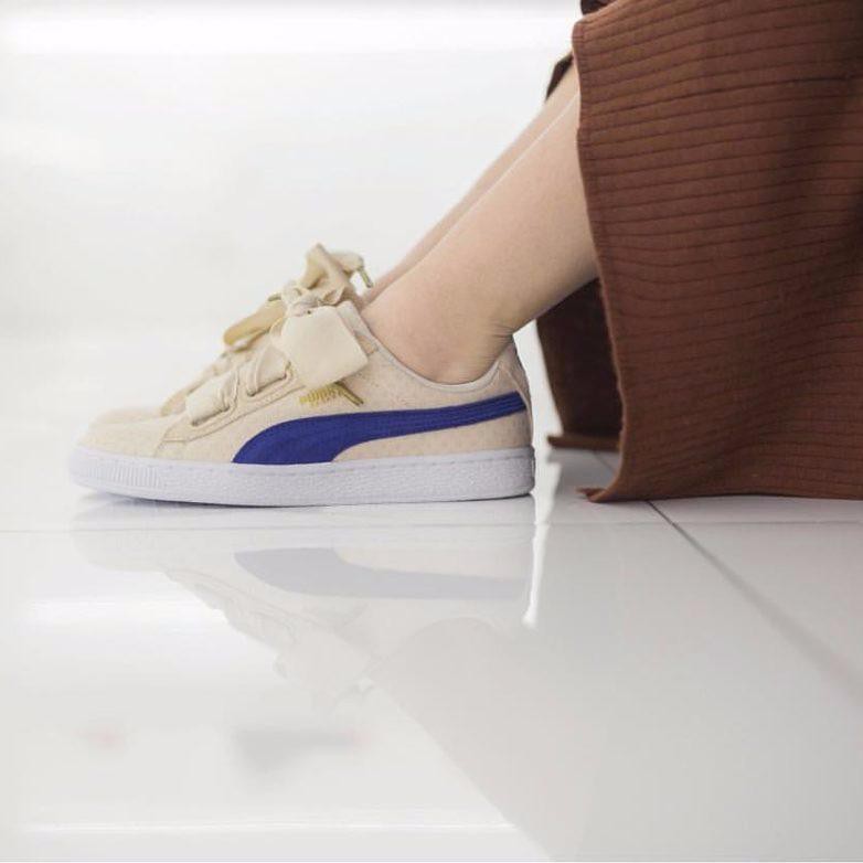 puma basket heart denim