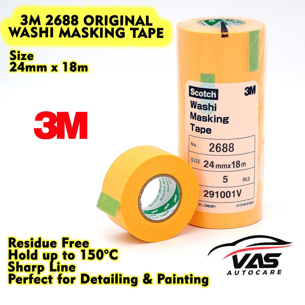 3M 2688 DETAILING MASKING TAPE Washi ORIGINAL AUTO Paper Isolation Shopee Philippines