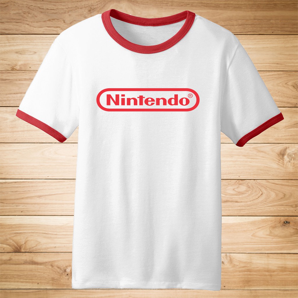 Nintendo Logo Red Ringer Shirt Unisex Shopee Philippines