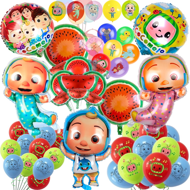 Cocomelon Latex Balloons Party Decorations Aluminum film Watermelon ...