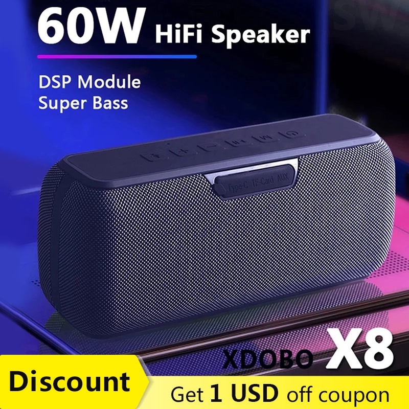 100XDOBO X8 Bluetooth Speaker Big Power 60W Wireless Column Waterproof