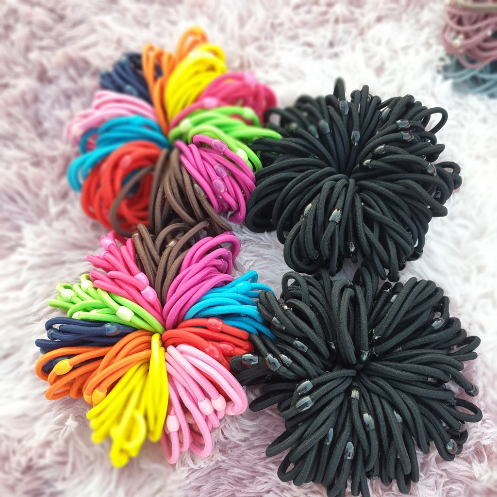 100pcs Ponylets Colored Ponytails Elastic Hair Ties Band | Shopee  Philippines