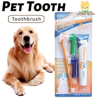Pet toothbrush Cat Dog Dental Care 4 In 1 Oral Cleaning Toothpaste/toothbrush Set