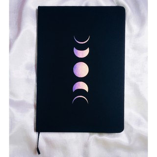 MOON PHASES HARDCOVER A5 HARDCOVER - RULED JOURNAL/NOTEBOOK (+ Flask / + Shot Glasses)