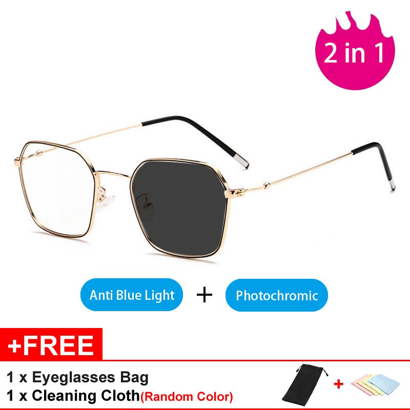 Photochromic 2 In 1 Anti Radiation Computer Glasses Women