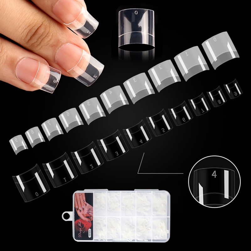 Aiaitop 100pcs Box Fake Nails Short Nails Half Cover Nail Tips Transparent Natural Nails Extension Diy Shopee Philippines