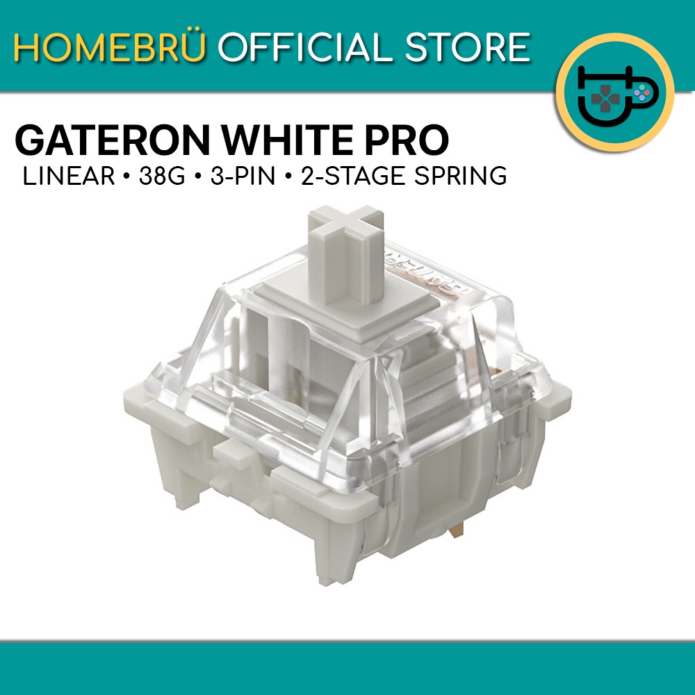 10pcs Gateron White Clear PRO (Linear) Mechanical Keyboard Switches SMD ...