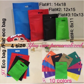 20pcsEco Bag Flat bag D Cut Pouch Hole Plain Reusable Non-woven Shopping Handbag Gift bag Party bag