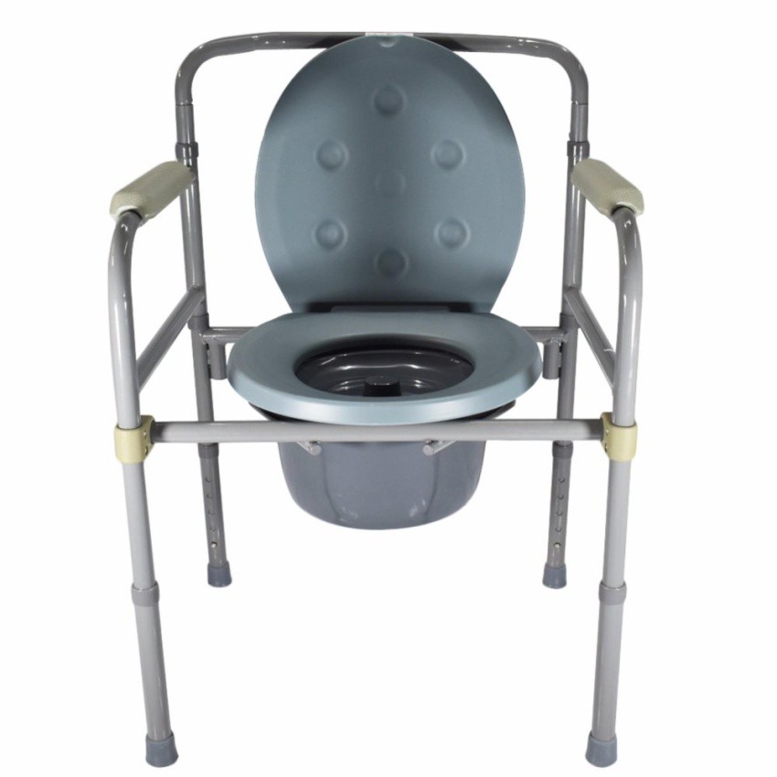 Medical Steel Folding Bedside Commode Toilet Chair Shopee