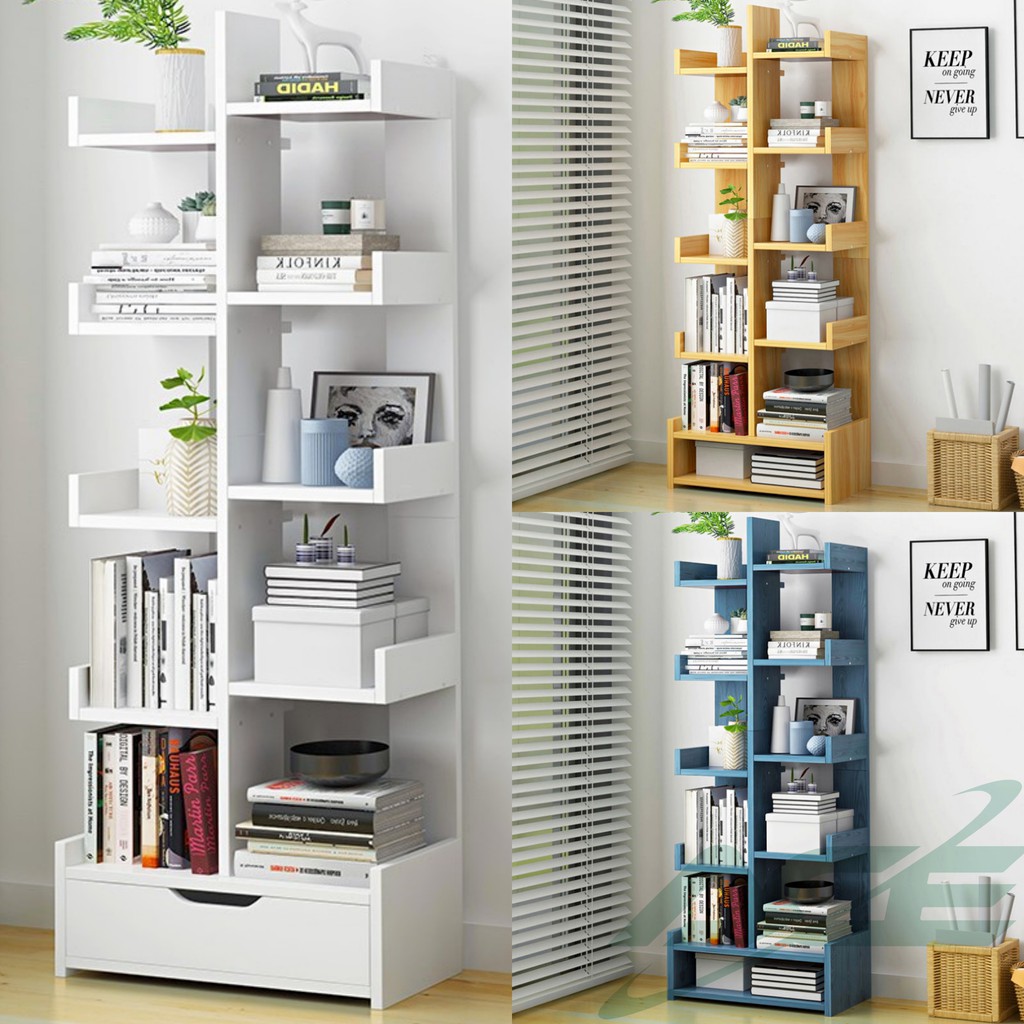 Modern Book Shelf Display Rack Floor Bookcase Cabinet ...