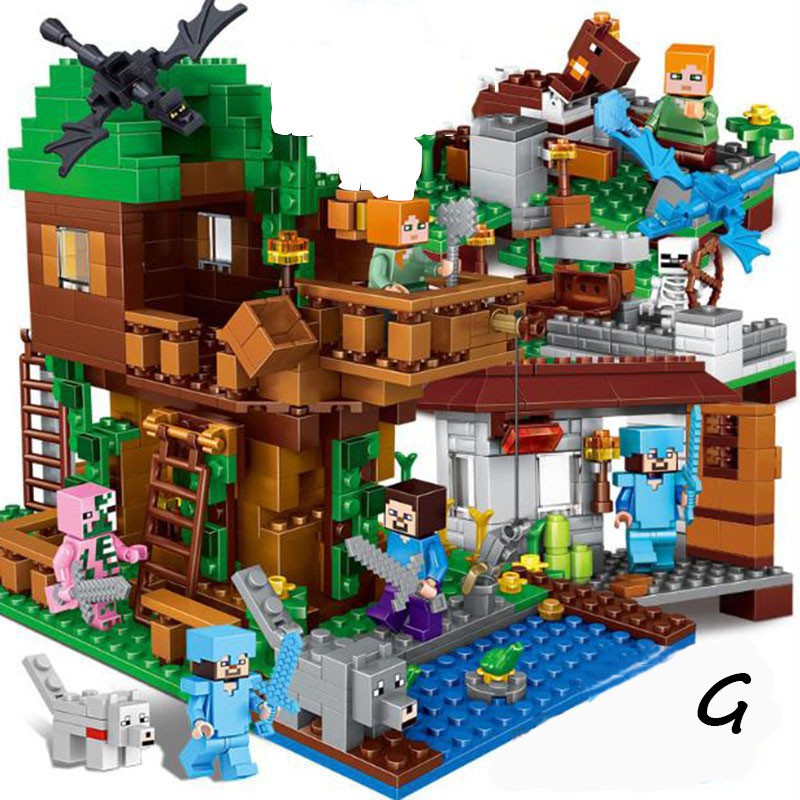 Ready Stock Minecraft Series Tree House Village Compatible Lego For Kids Blocks Shopee Philippines