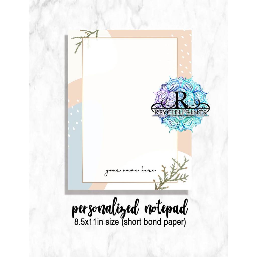 PERSONALIZED NOTEPAD 8 5x11in Short Bond Paper Size Shopee Philippines