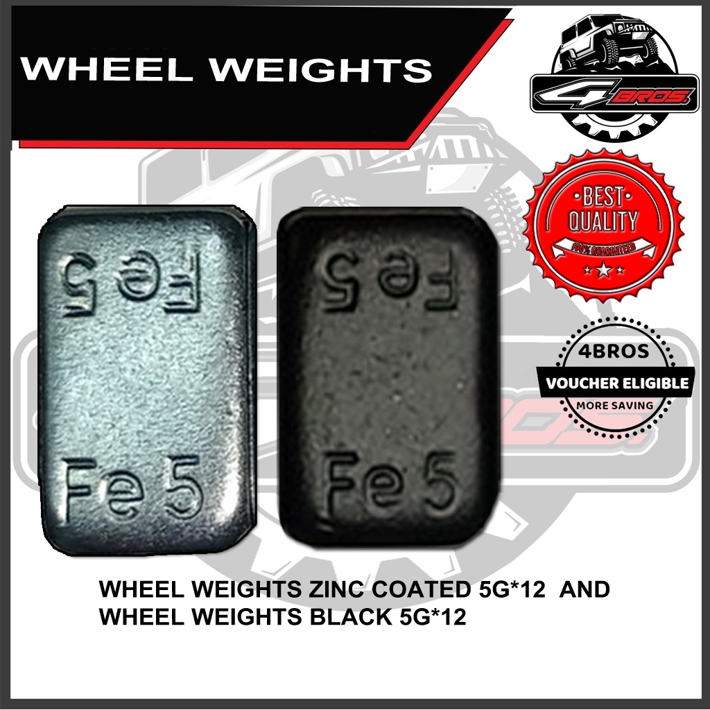 Wheel Weights Black or Zinc coated 5g*12 (1 strip) Shopee Philippines