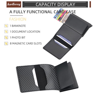 Baellerry Men's Card Holder Anti-theft Swipe Card Case Rfid Short Automatic Pop-up Card Wallet for Men #5