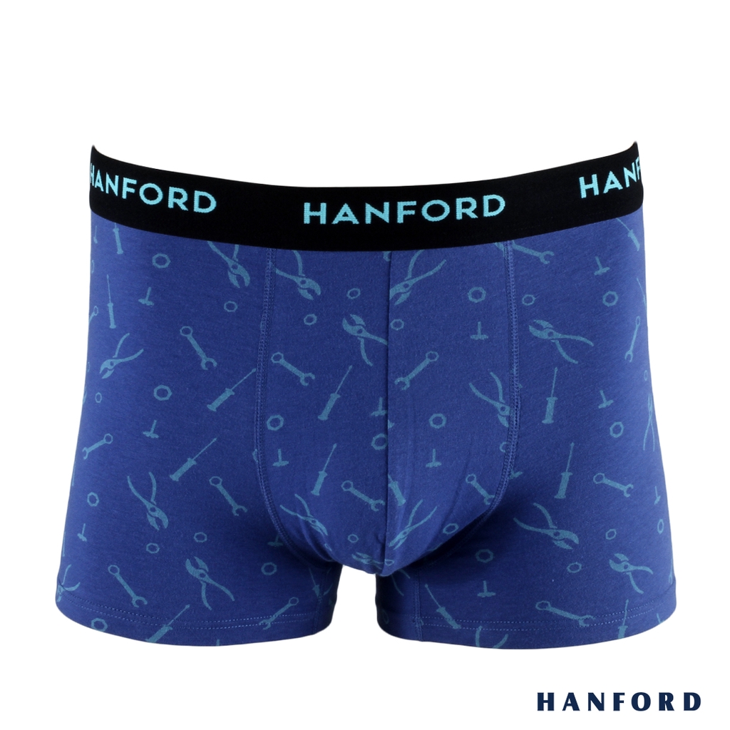 Hanford Men Cotton w/ Spandex Boxer Briefs Tools Print (SinglePack