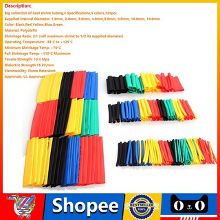 164pcs /328pcs two style Polyolefin Heat Shrink Tube Wrap Wire Cable Insulated Sleeving Tubing Set #2