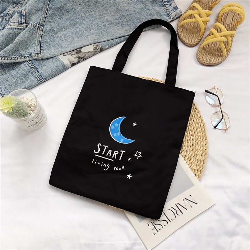 09 Korean Ladies Tote Bag Minimalist Black White Shoulder Hand bag