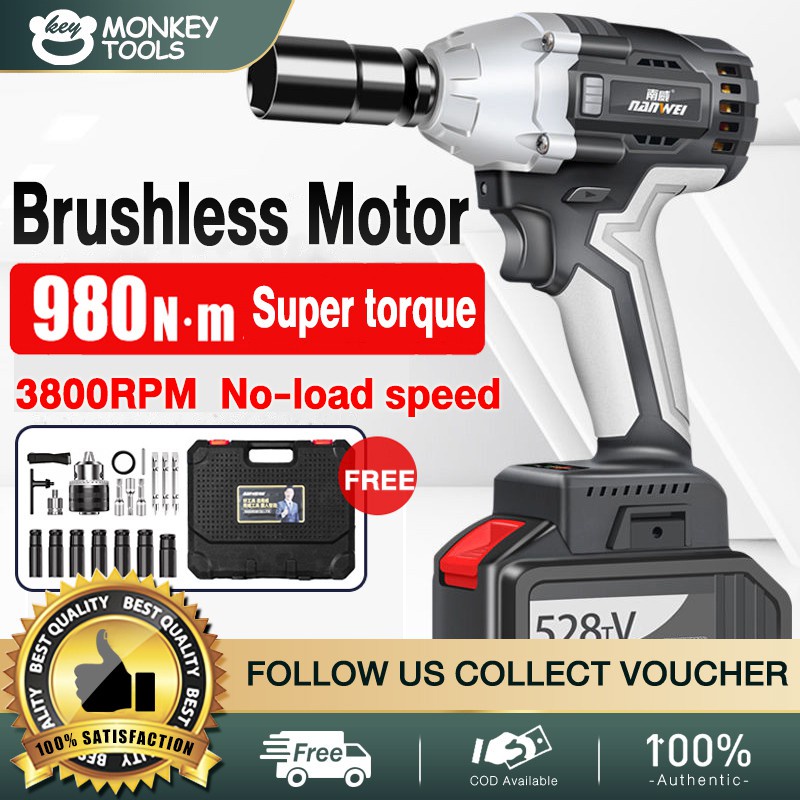 Cordless Impact Wrench cordless Brushless motor Electric Impact Wrench set Repair Shelf
