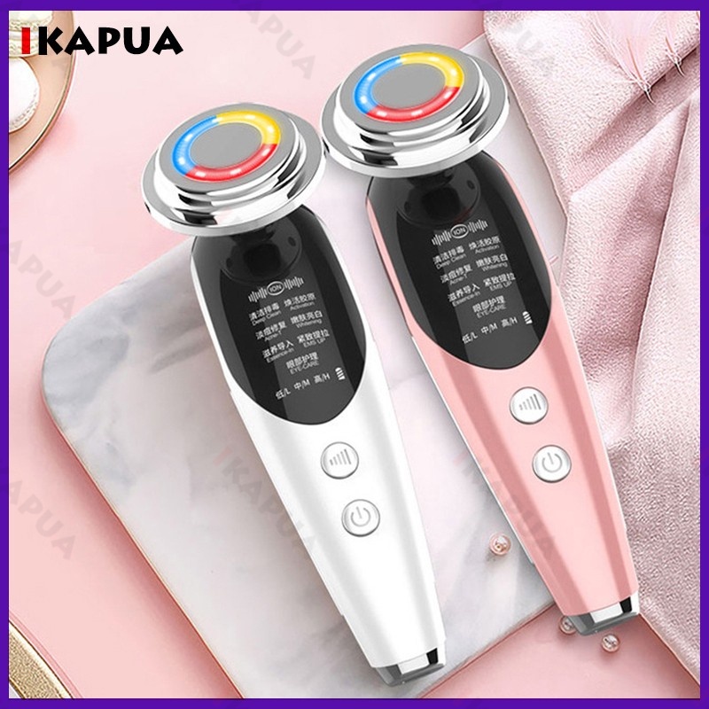 7 In 1 EMS Facial LED Light Therapy Wrinkle Removal Skin Lifting Tightening Hot Treatment Skin Care