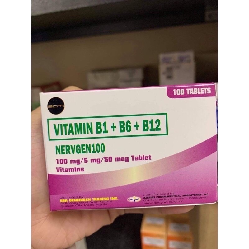 Vitamin B Complex (MYREVIT-B / NERVGEN 100 / RAPID-B / NERVITA) 100mg ...