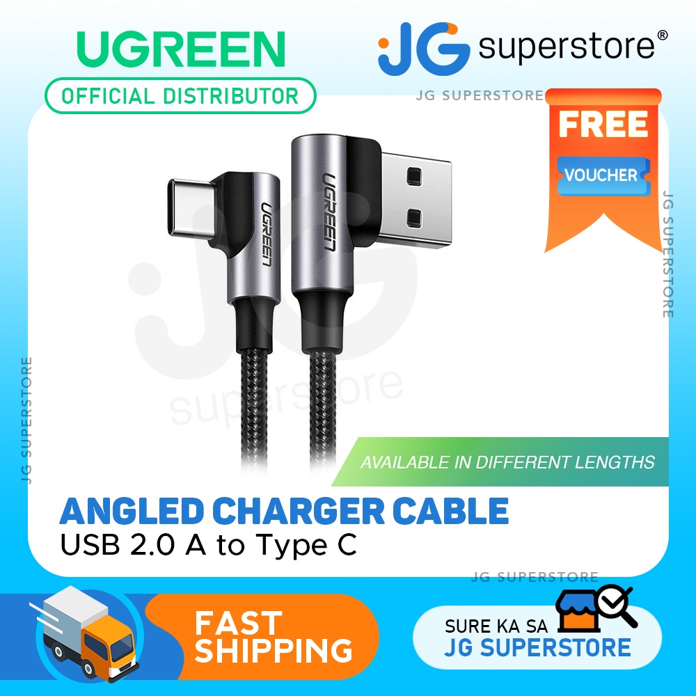 UGREEN USB 2.0 A to Type C Angled Quick Charger Cable 480Mbps Data ...