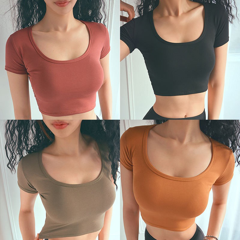 short sleeve sports bra