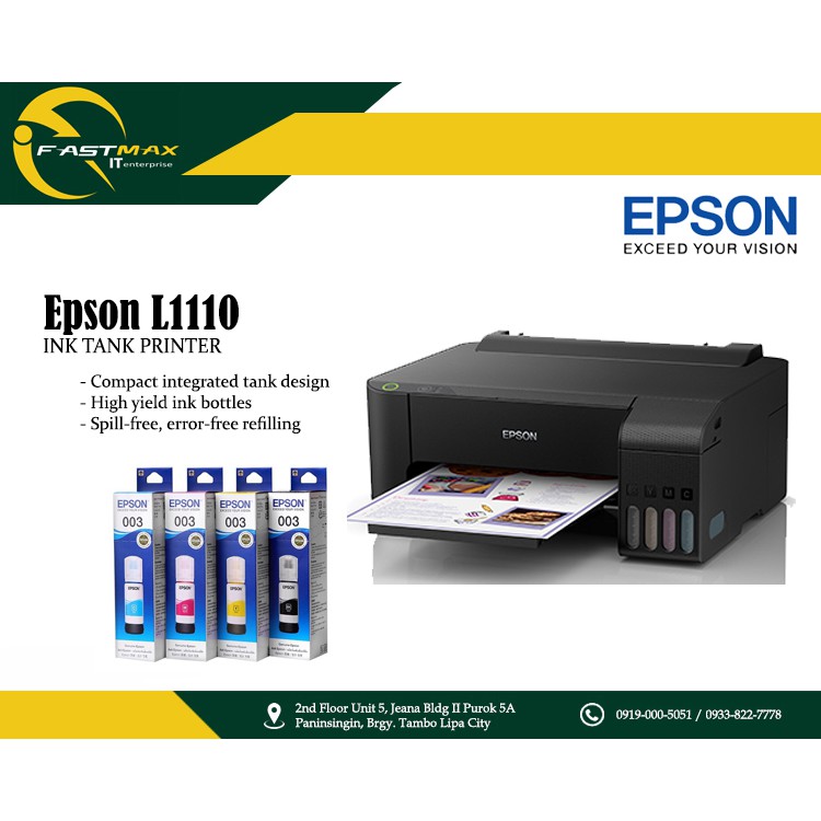Epson Ecotank L1110 Ink Tank Printer Shopee Philippines 9448