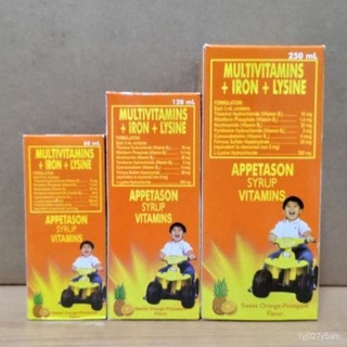 APPETASON Multivitamins   Iron   lysine 60mL - 120mL - 250mL syrup on sale