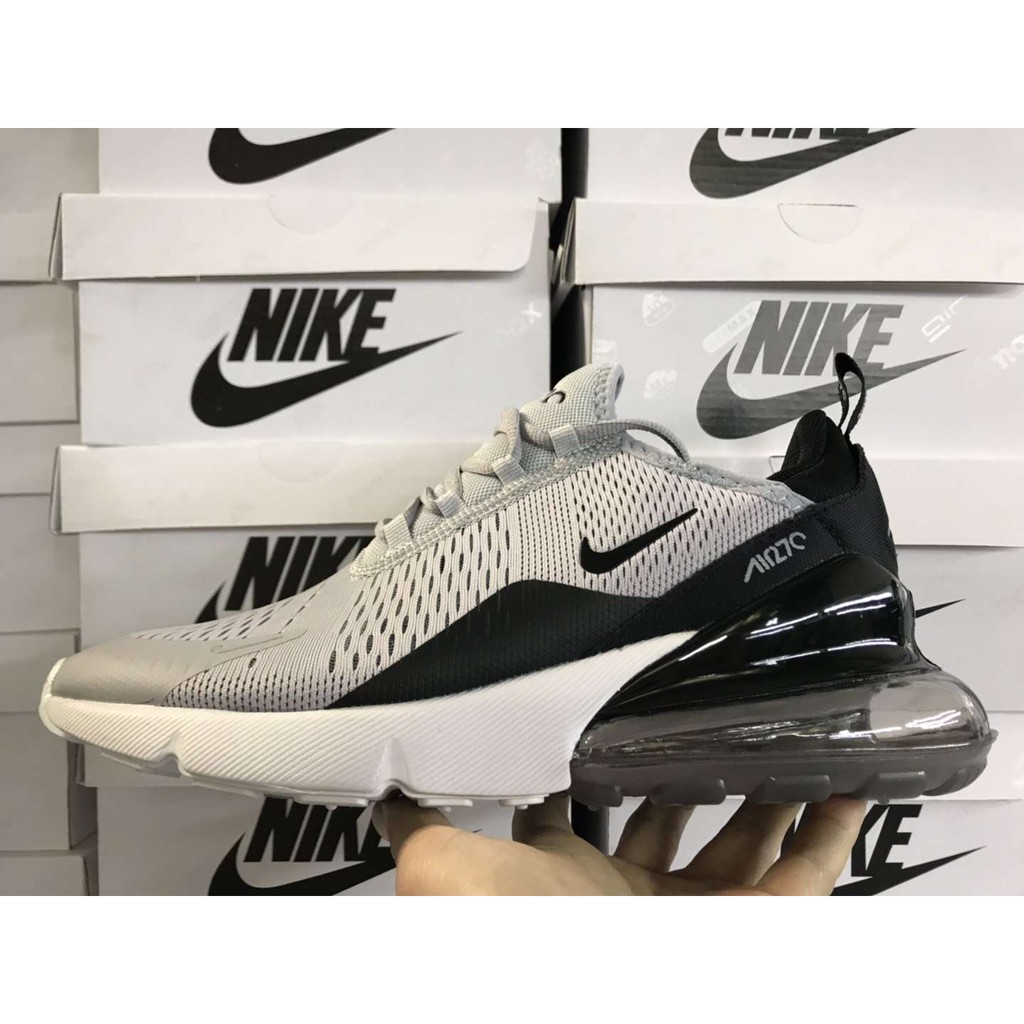 black gray and white air max