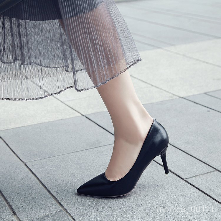 black work heels with strap