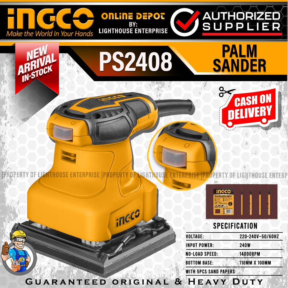 INGCO 240W Palm Sander (PS2408) *LIGHTHOUSE ENTERPRISE* Shopee