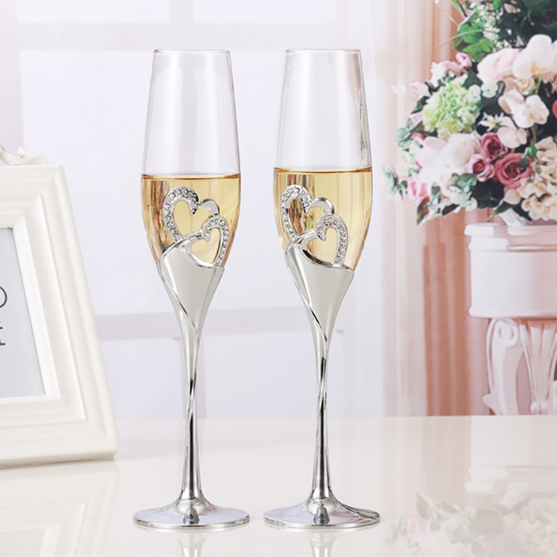 coloured glass champagne flutes