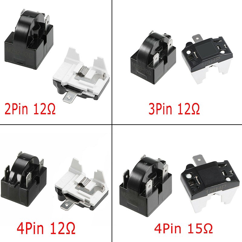 Refrigerator PTC Starter Relay 15 Ohm Pin Compressor Overload Protector