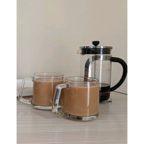ZB116 aesthetic 370ml Masculine Glass Mug Cup Mug Caffee Latte Cappuccino Korean style