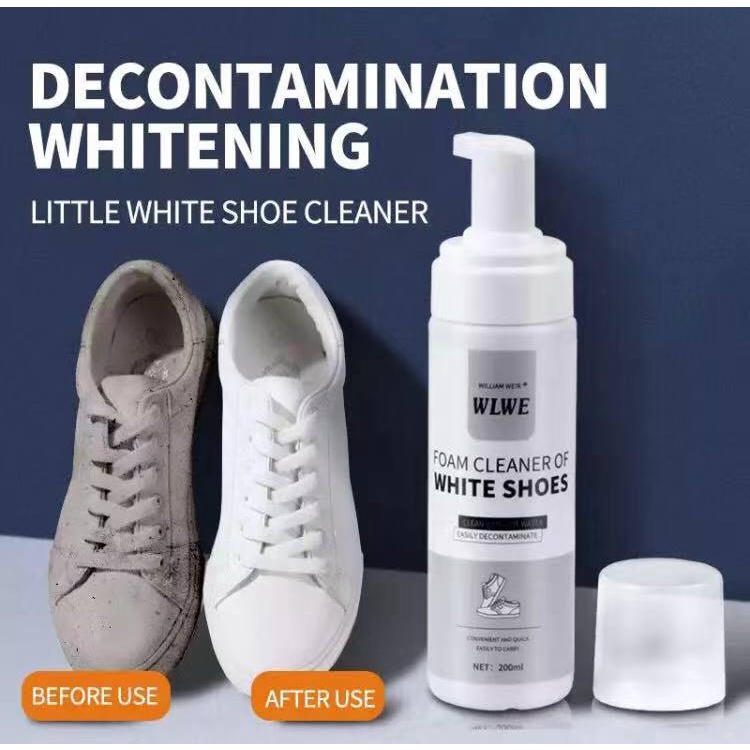 BS 200ml Shoe Cleaner Whitening Foam Cleaner For White Shoes White