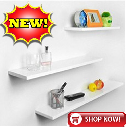 3 Pcs 1 Set Wall Floating Board Shelf Storage Shelves Bookshelf