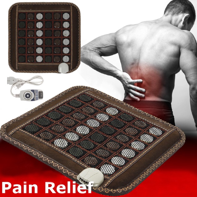 Jade Massage Heating Mat Seat Pad Infrared Tourmaline Stone Pain Relief Relax Mat Therapy Muscle