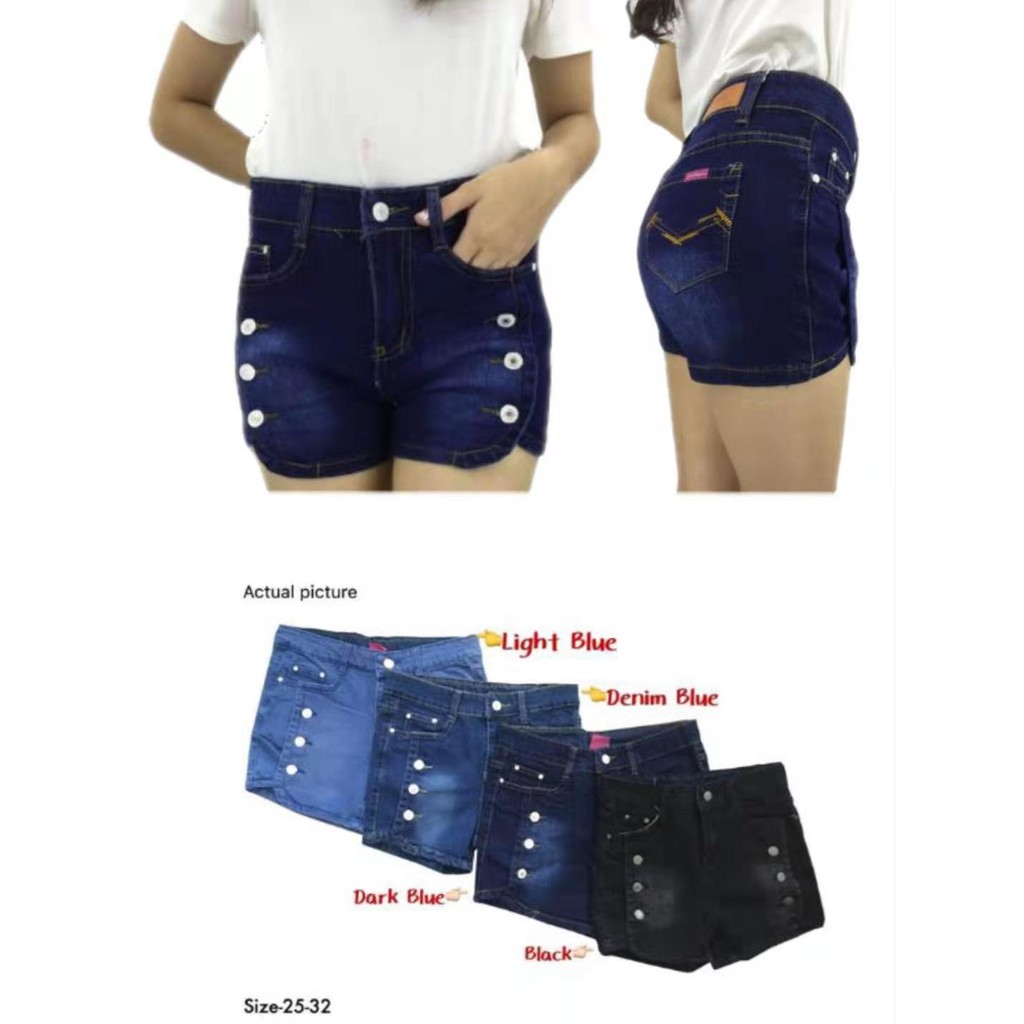 3 button high waisted shorts