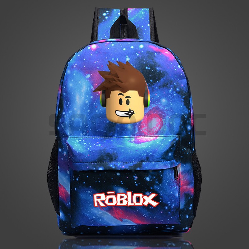 Cartoon Roblox Galaxy Backpack Student School Backpack Canvas - mango blue roblox