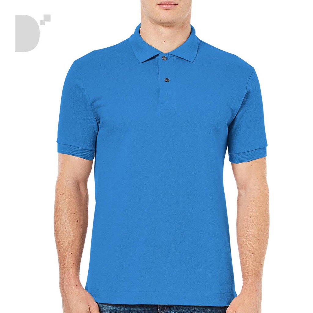 blue polo shirt