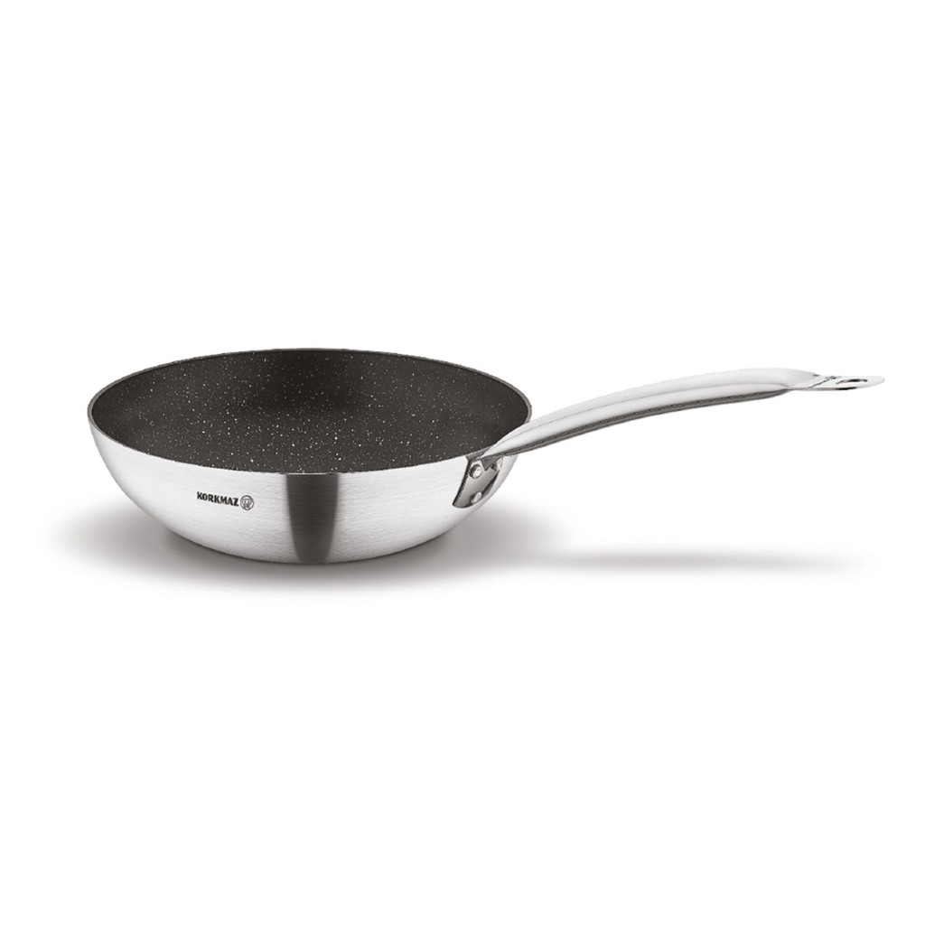Korkmaz 316 Stainless Steel Pan Gastro Proline Frypan 32cm Stainless