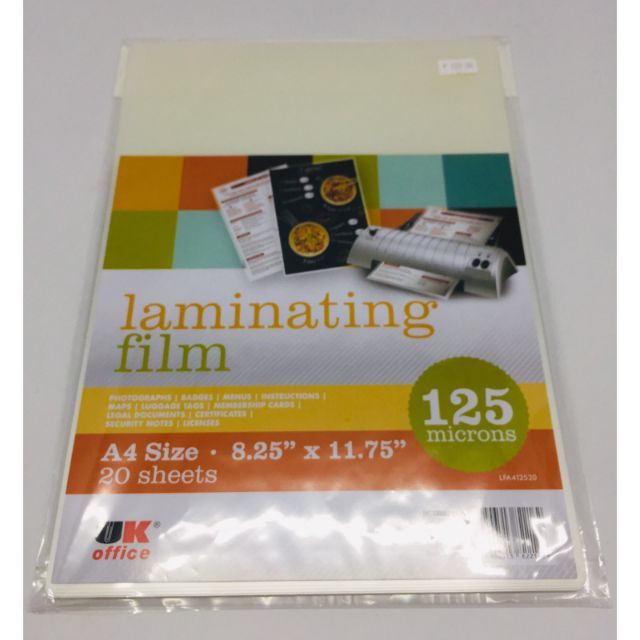 UK OFFICE LAMINATING FILM 20 SHEETS | Shopee Philippines