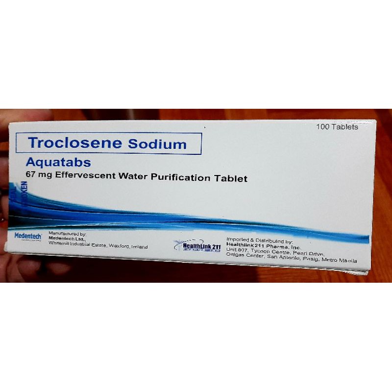 AQUATABS 67mg effervescent purification tablet 50's /100's Shopee