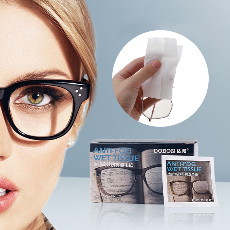 50Pcs/Box Individually Wrapped Disposable Defogger Eyeglass Wipe