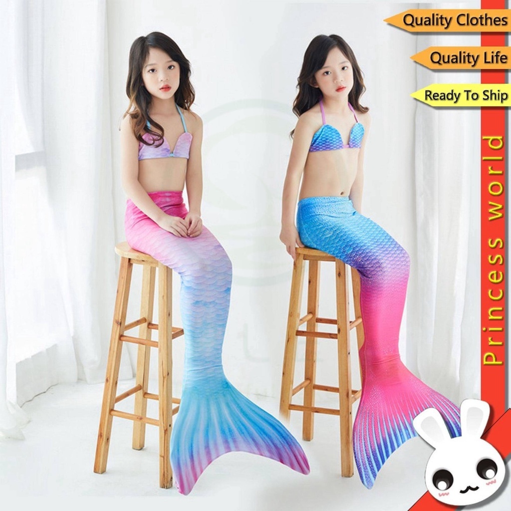 Fast delivery Swimwear Swimming Suit Girls Mermaid Cosplay Halloween Summer Beach Costume Bikini