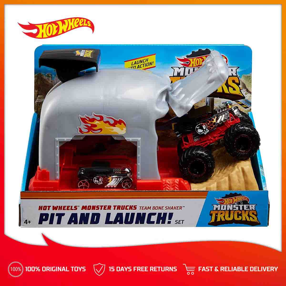 hot wheels monster jam launch and smash playset